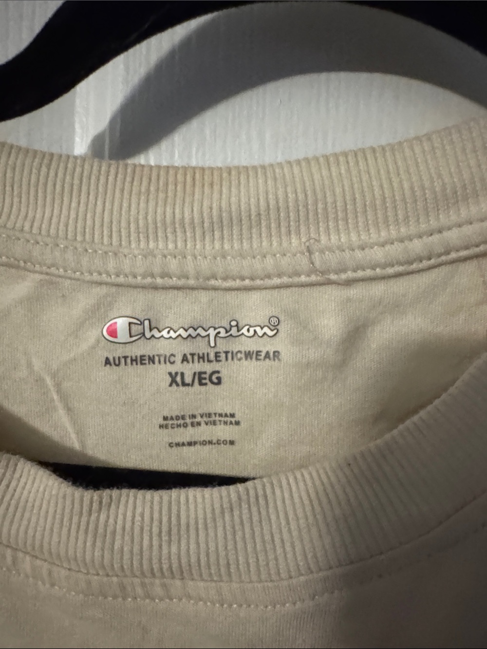 Champion Men’s Short Sleeve Crew T-Shirt in Beige - Picture 3 of 4